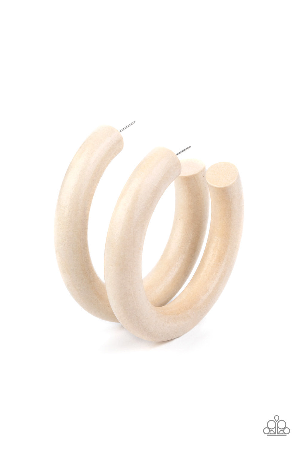 I WOOD Walk 500 Miles - White Hoop Earrings 