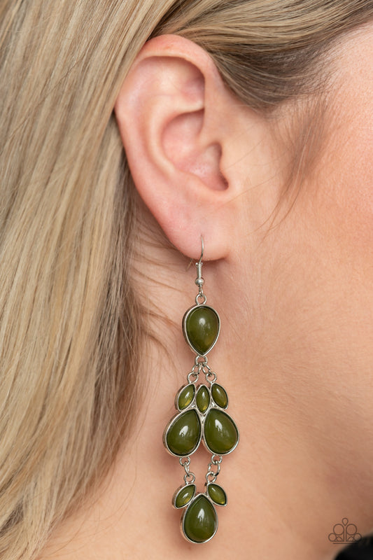 Paparazzi Superstar Social - Green Earrings 