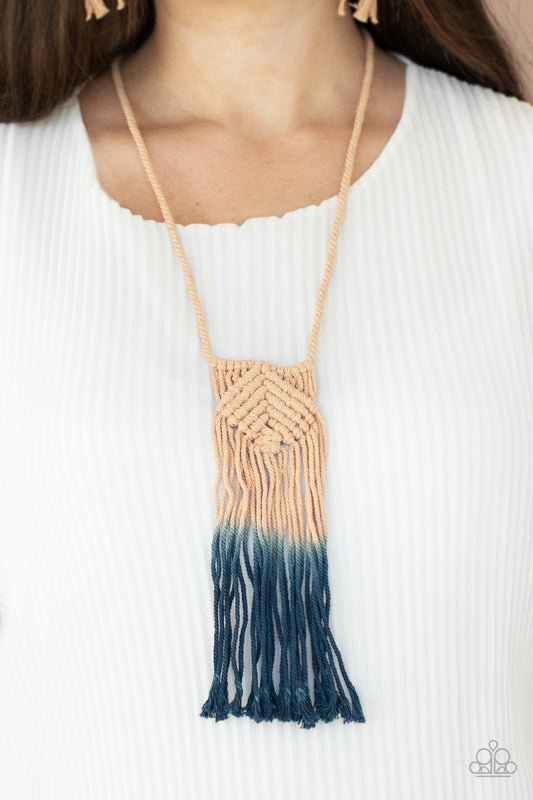 Look At MACRAME Now - Blue Necklace 