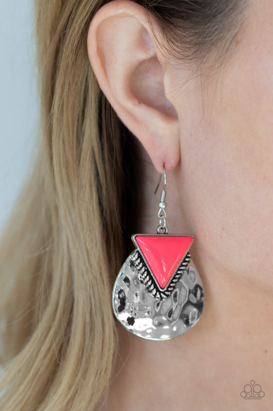 Paparazzi Road Trip Treasure - Pink Earrings 