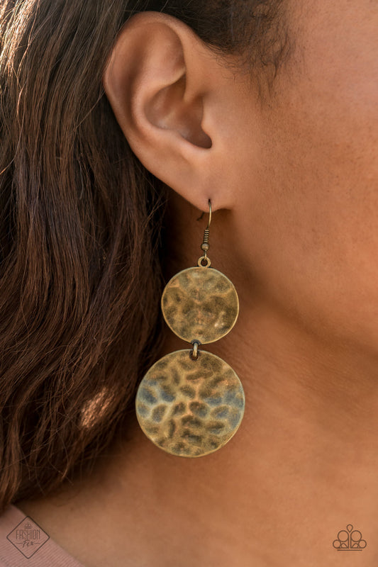 Paparazzi HARDWARE-Headed - Brass Earrings 