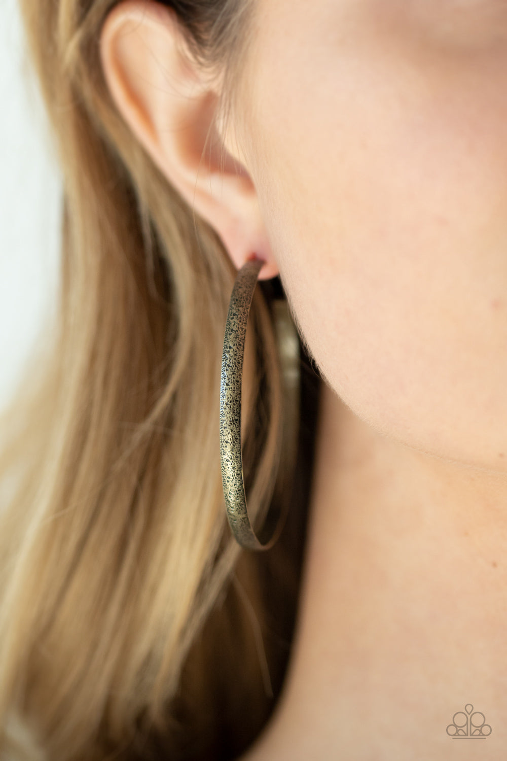 Rustic Radius - Brass Hoop Earrings