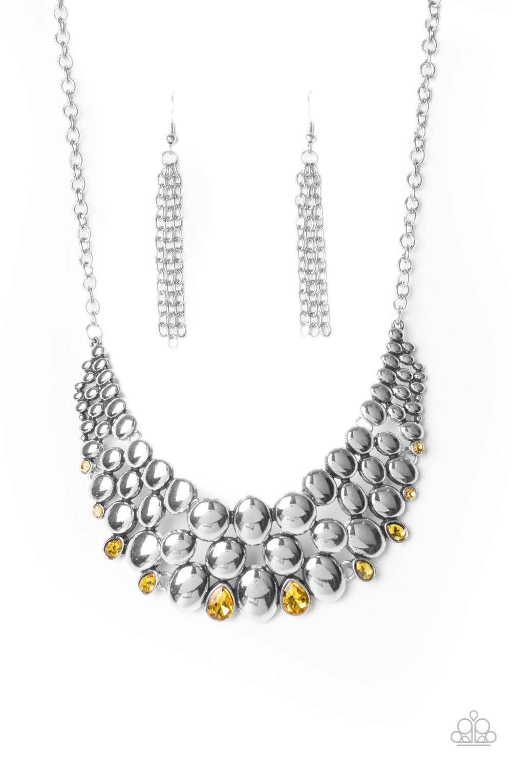 Paparazzi Powerhouse Party - Yellow Necklace 