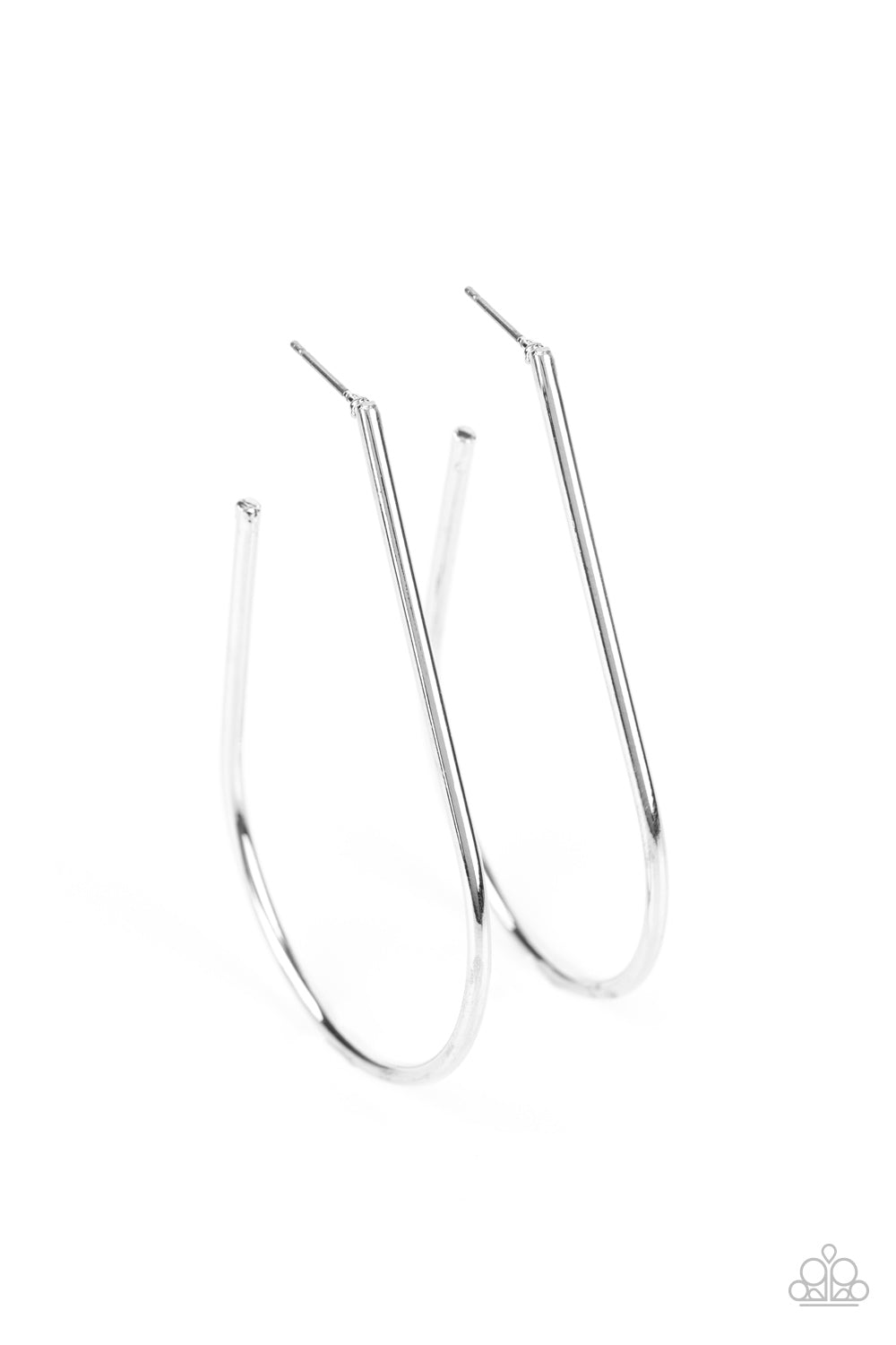 Paparazzi City Curves - Silver Hoop Earrings 