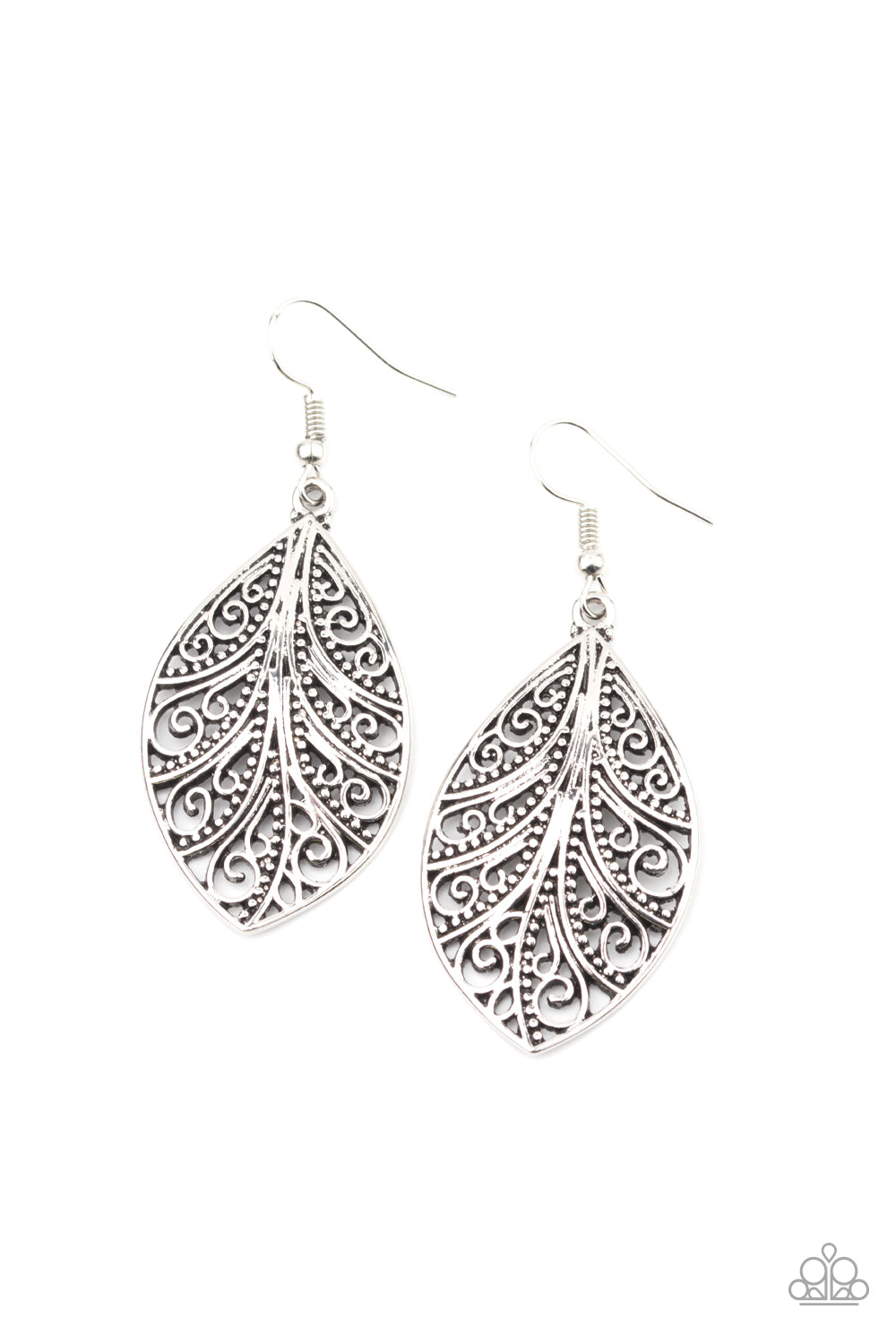 Paparazzi One VINE Day - Silver Earrings 