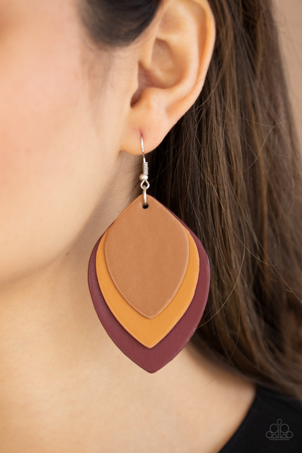 Paparazzi Light as a LEATHER - Red Earrings 