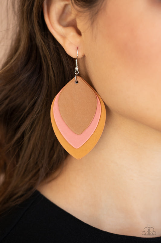 Paparazzi Light as a LEATHER - Multi Earring