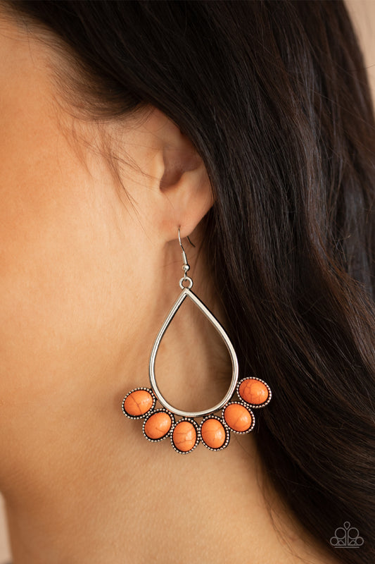 Stone Sky - Orange Earrings 