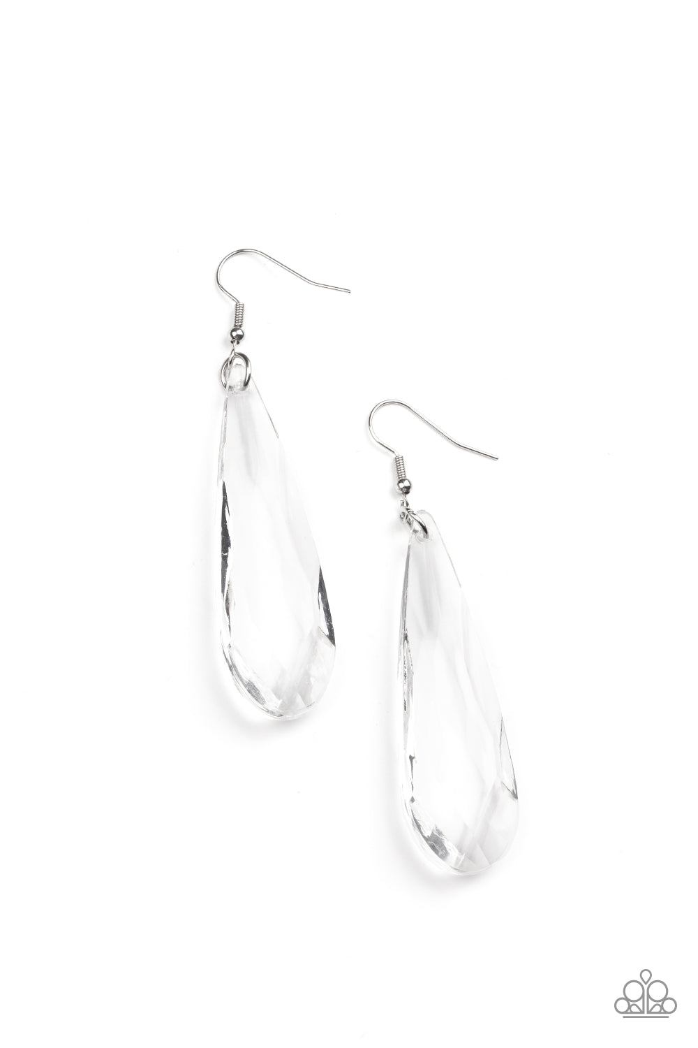 Paparazzi Crystal Crowns - White Earrings 