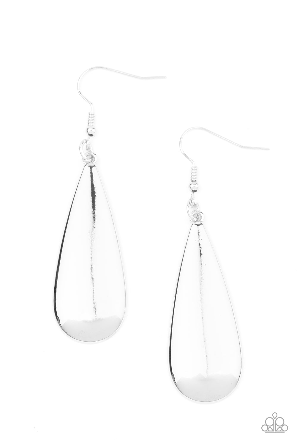 Paparazzi The Drop Off - Silver Earrings