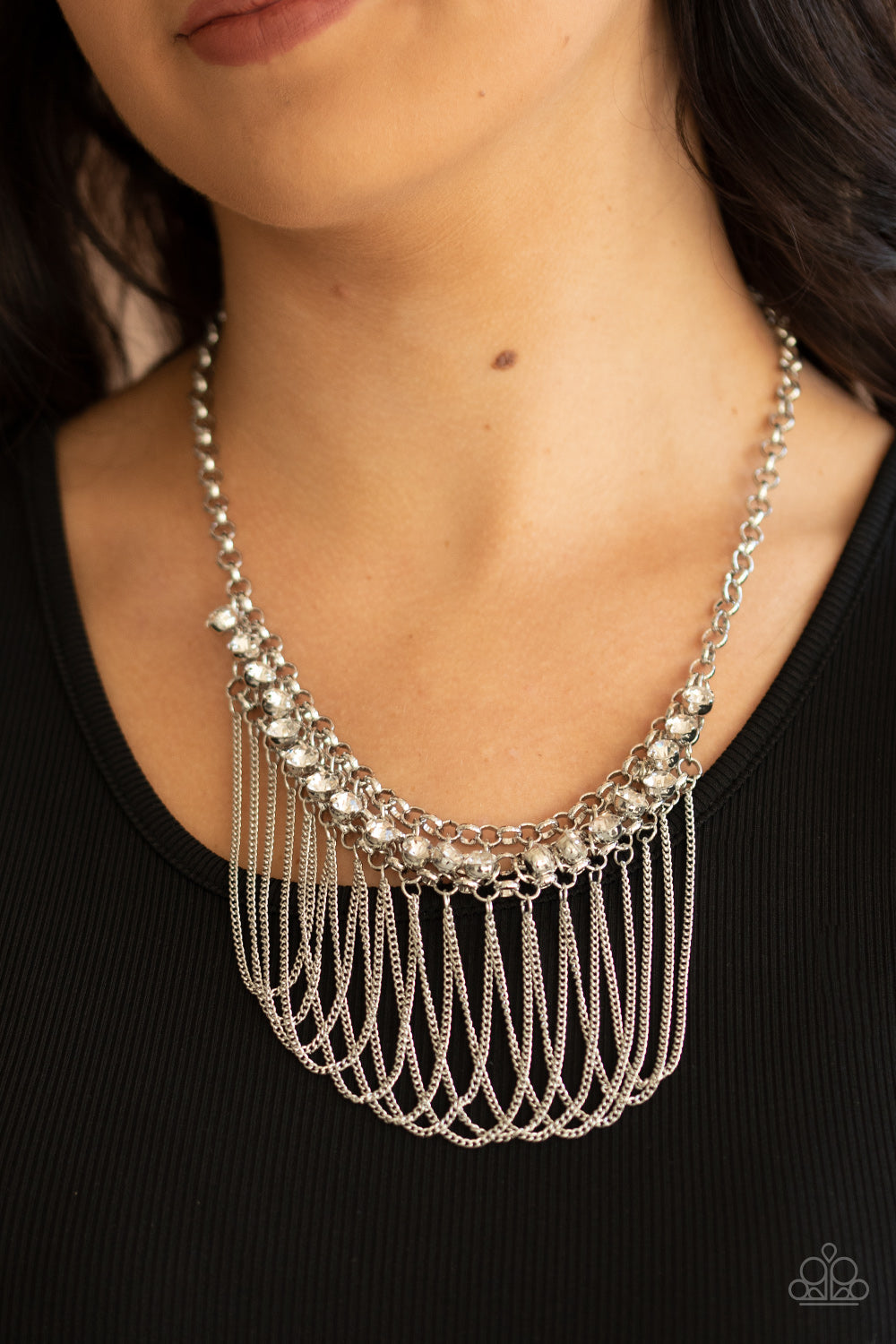 Flaunt Your Fringe - White Necklace 