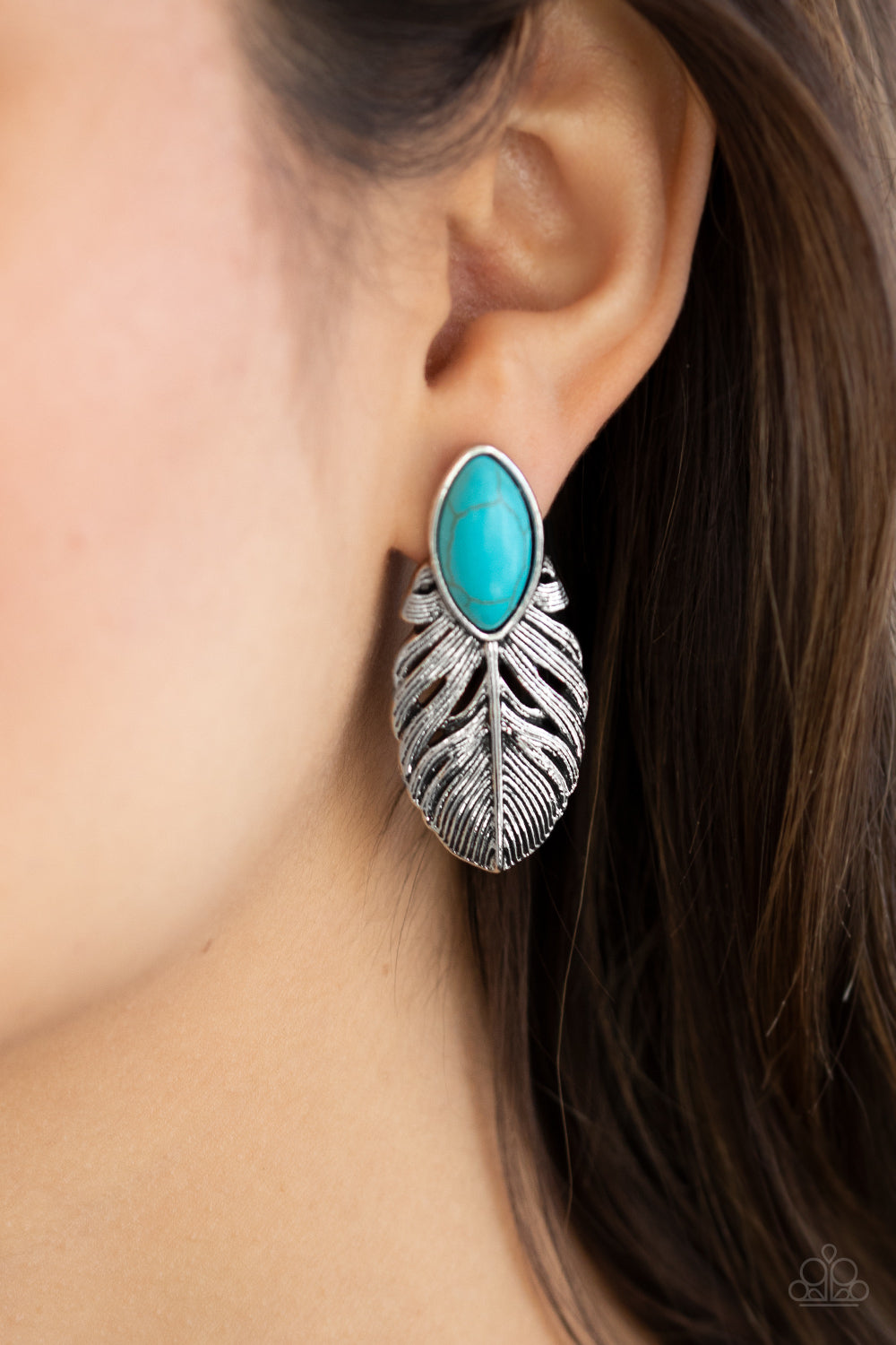 Paparazzi Rural Roadrunner - Blue Post Earrings 