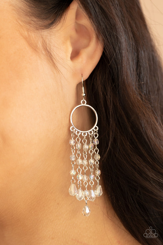 Dazzling Delicious - White Earrings