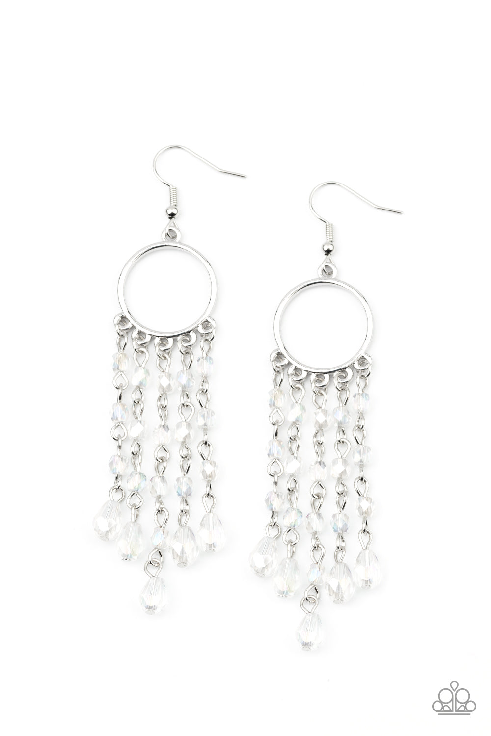 Dazzling Delicious - White Earrings