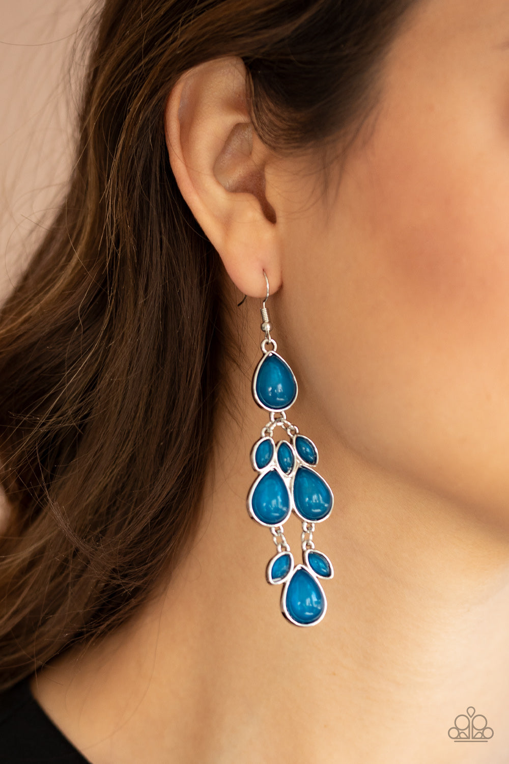 Paparazzi Superstar Social - Blue Earrings