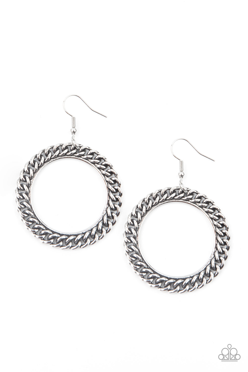 Paparazzi Above The RIMS - Silver Earrings 