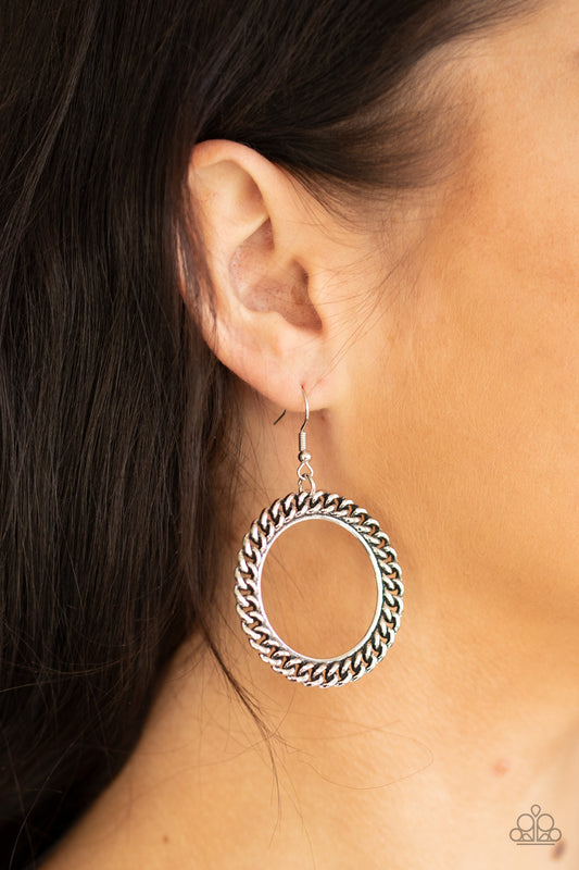 Paparazzi Above The RIMS - Silver Earrings 