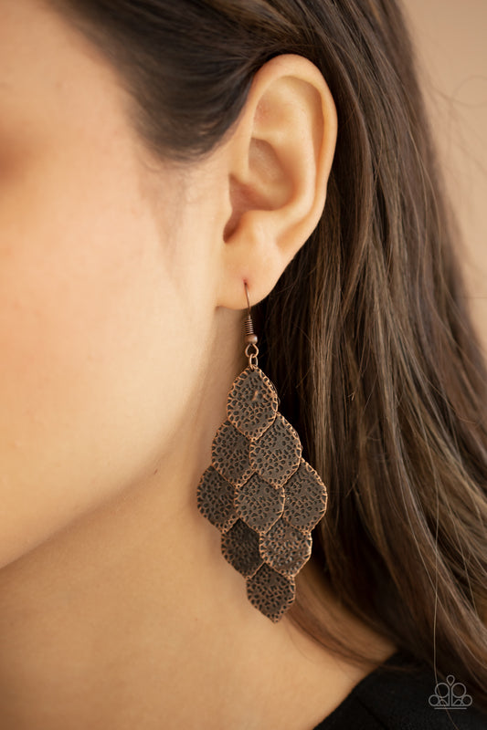 Paparazzi Loud and Leafy - Copper Earrings 