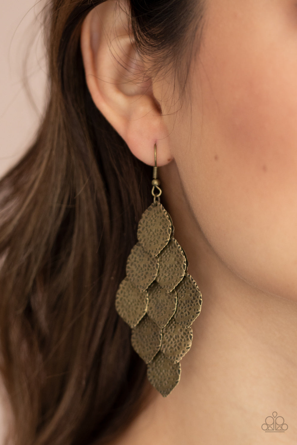 Paparazzi Loud and Leafy - Brass Earrings 