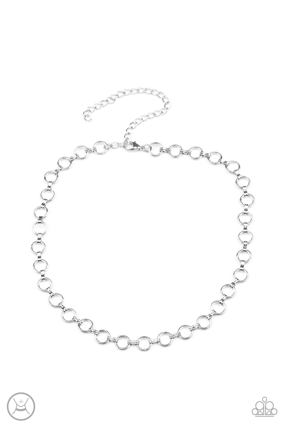 Paparazzi Insta Connection - Silver Choker Necklace 