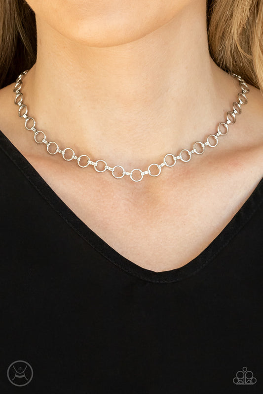 Paparazzi Insta Connection - Silver Choker Necklace 