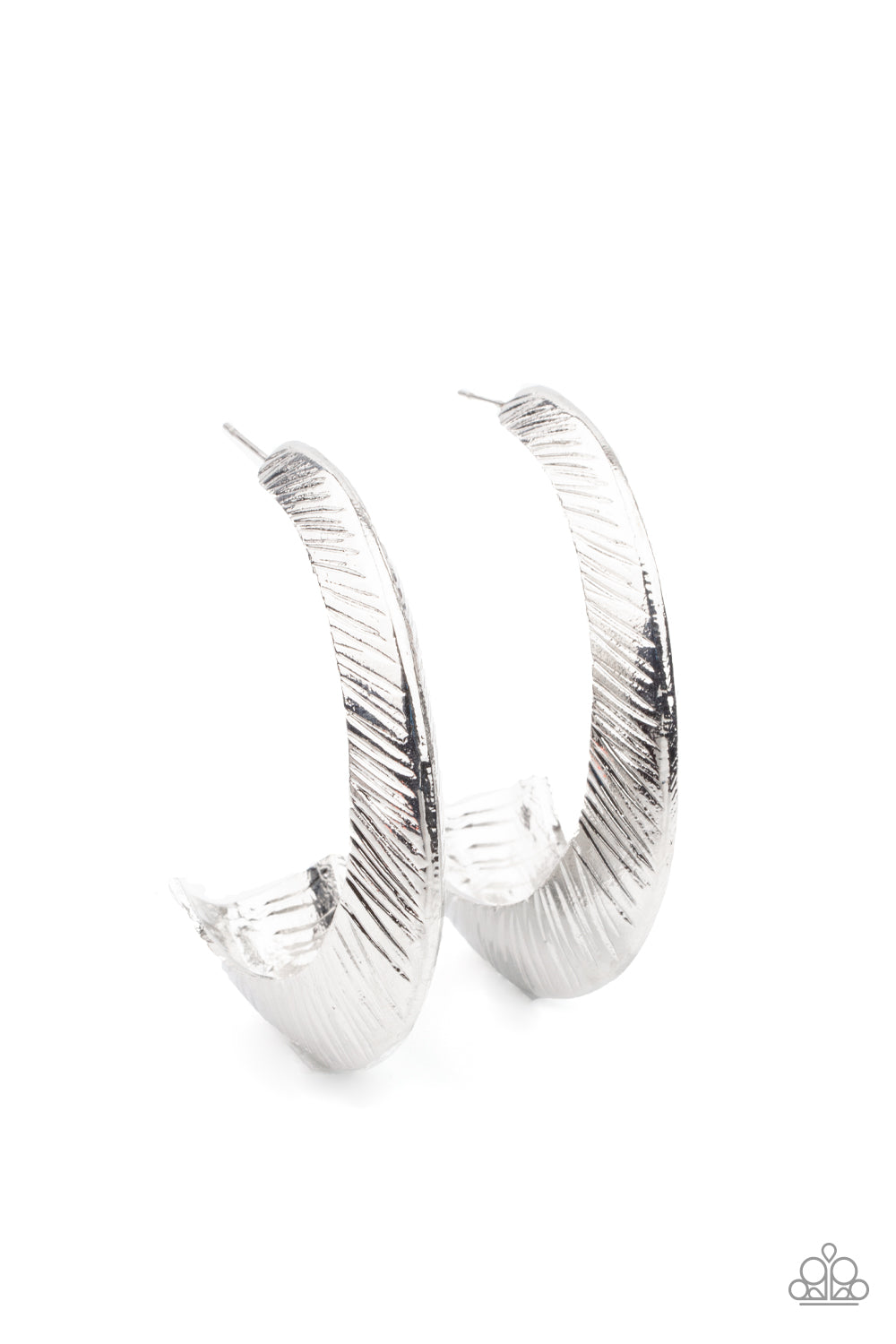 Paparazzi I Double FLARE You - Silver Hoop Earrings 