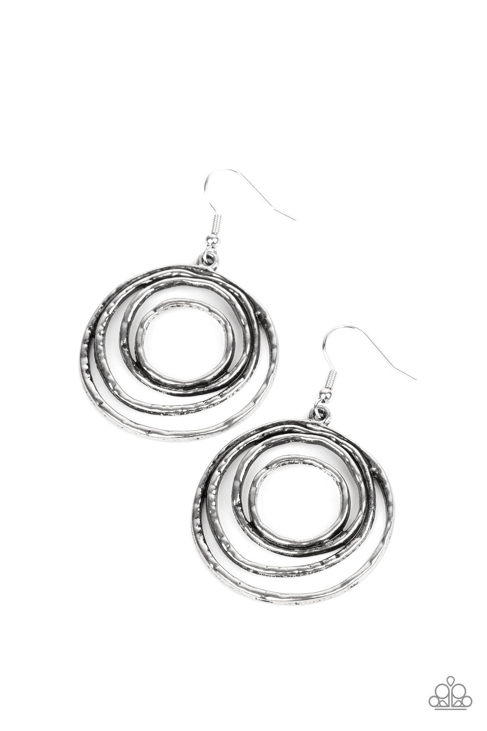 Paparazzi Spiraling Out of Control - Silver Earrings 