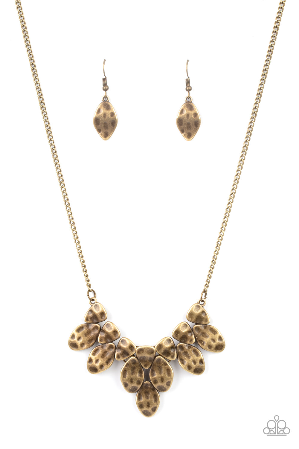 Paparazzi Rustic Smolder - Brass Necklace 