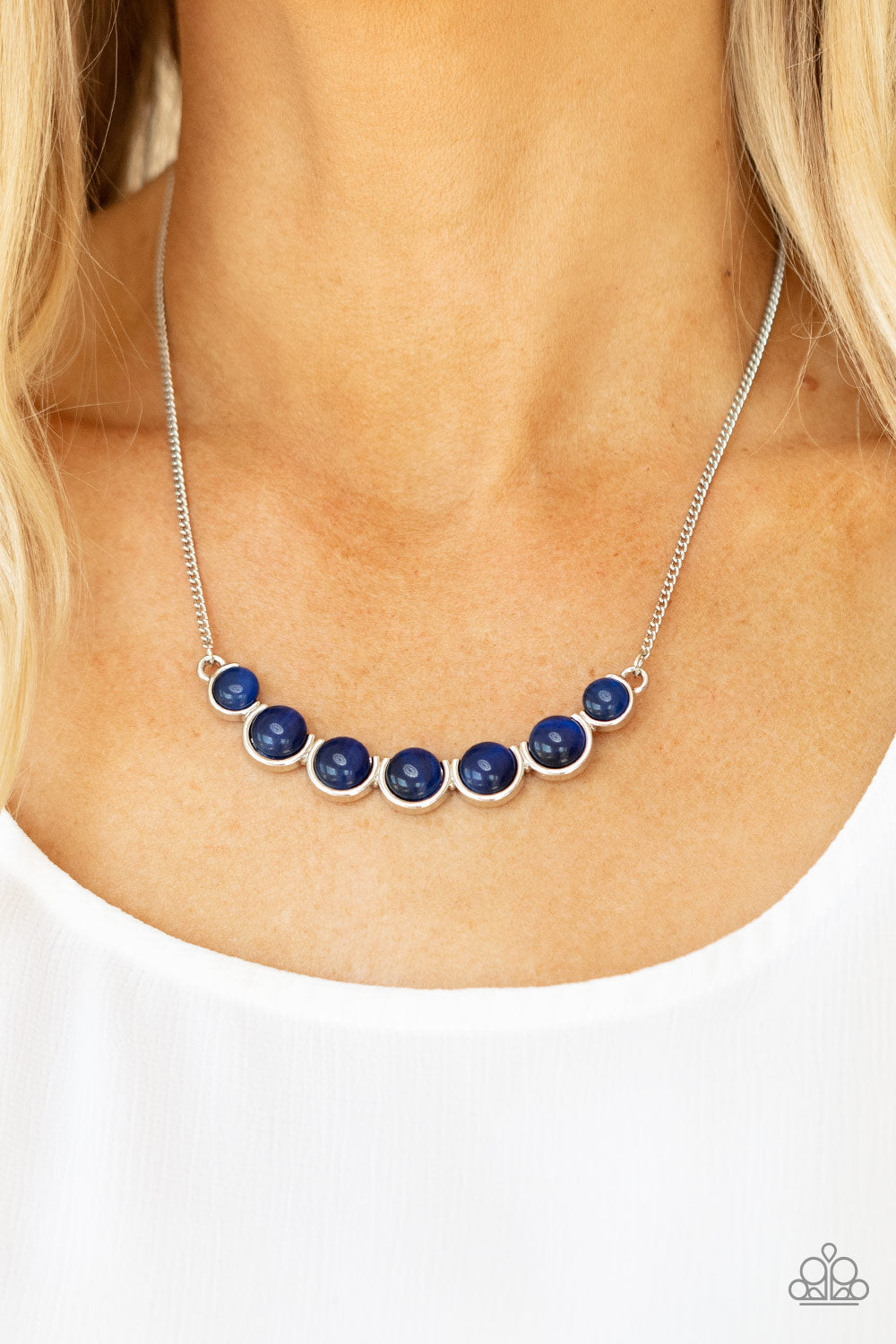 Serenely Scalloped - Blue Necklace 