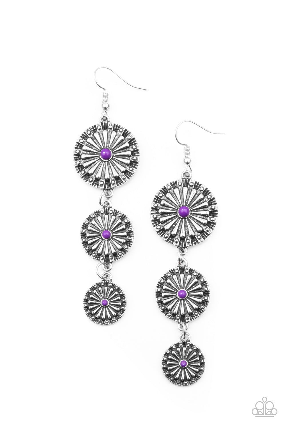 Paparazzi Festively Floral - Purple Earrings 
