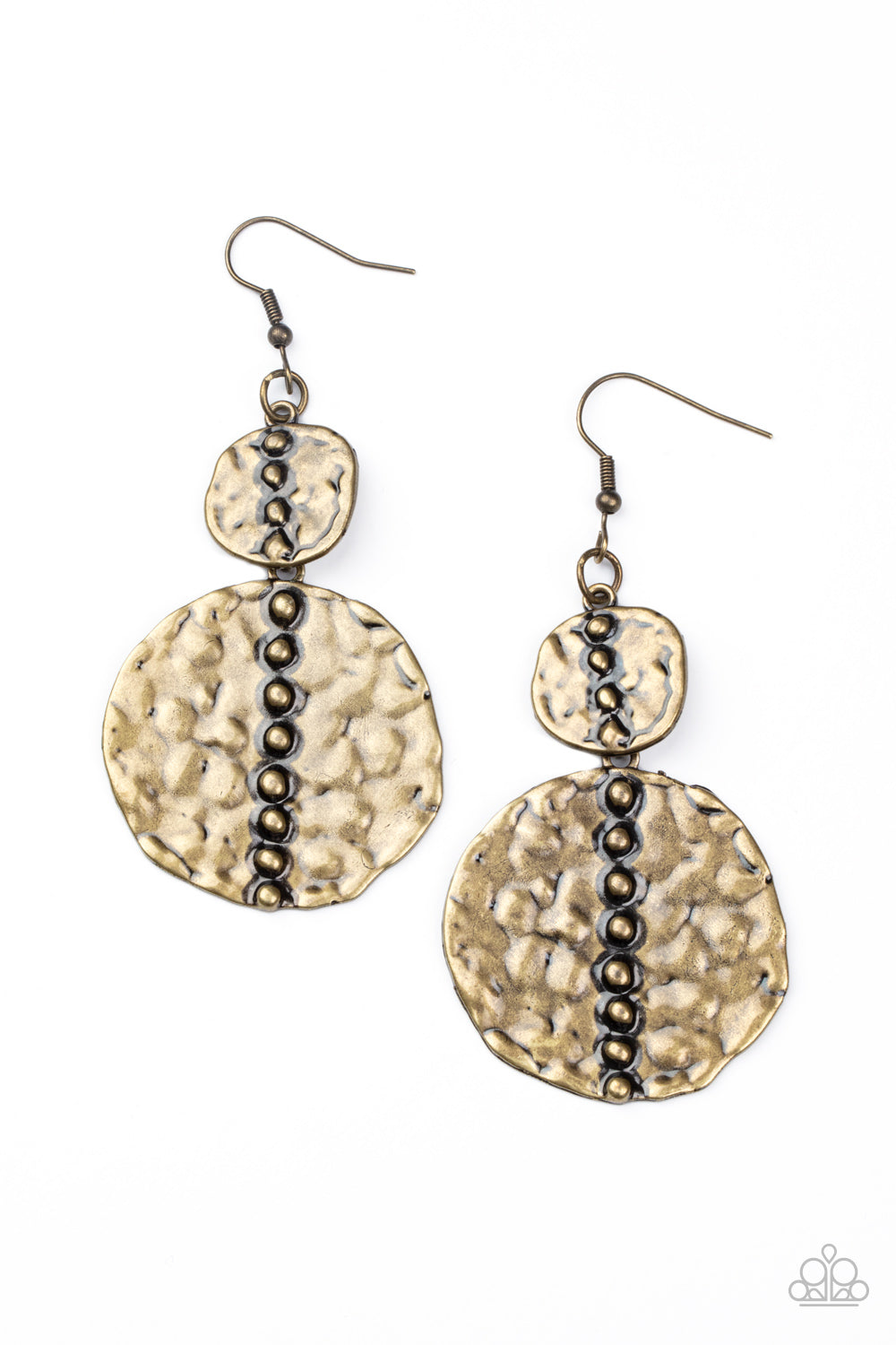 Paparazzi Metro Metalhead - Brass Earrings 