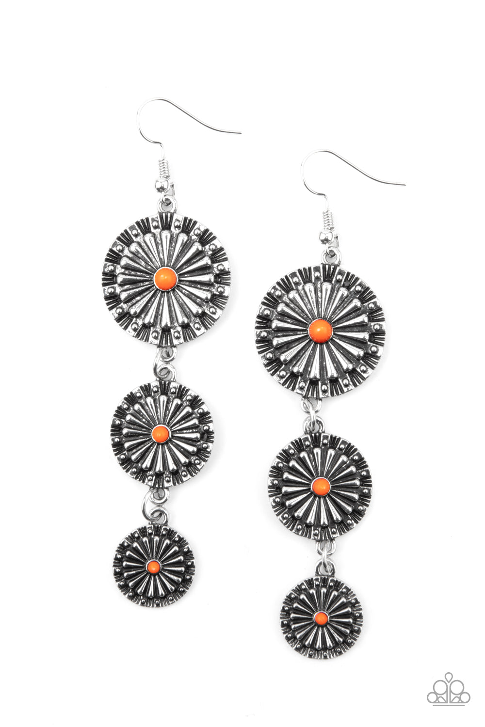 Festively Floral - Orange Earrings 