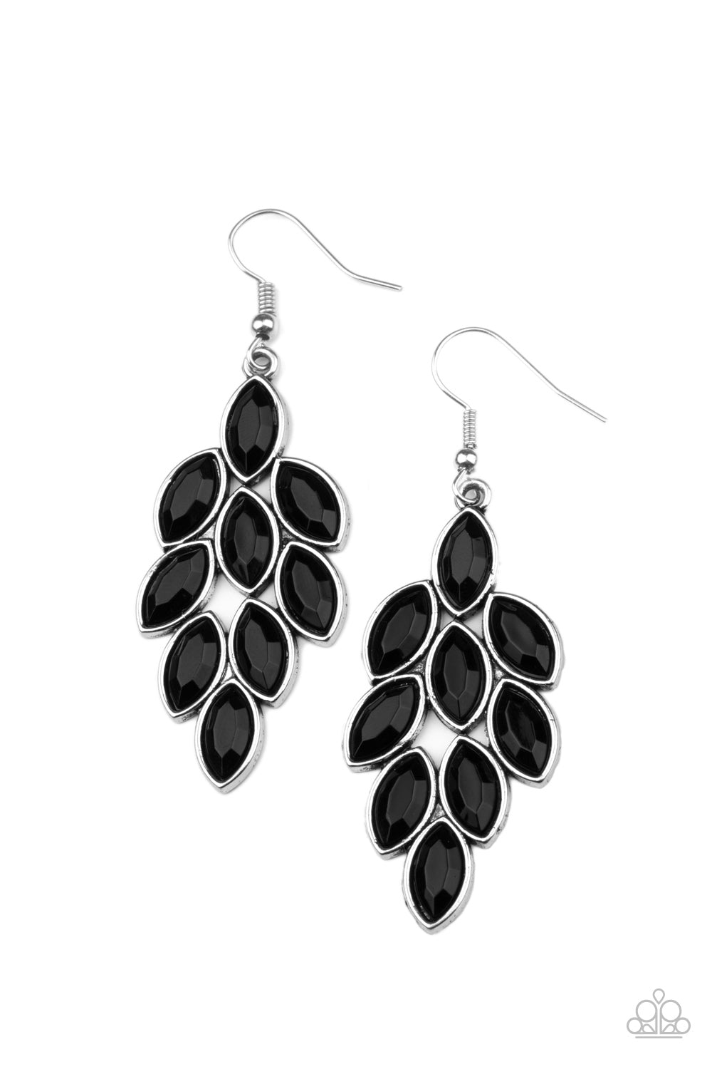 Flamboyant Foliage - Black Earrings 