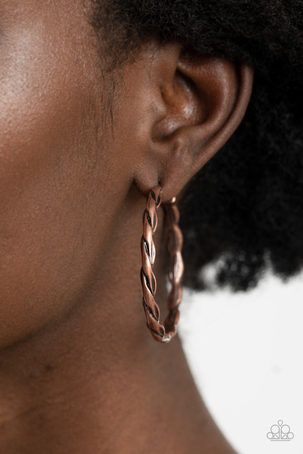 Paparazzi Dont Get It Twisted - Copper Hoop Earrings 