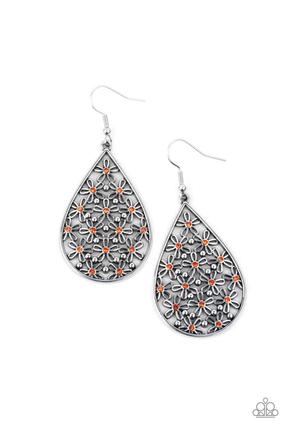 Paparazzi Tick, Tick, BLOOM! - Orange Earrings 