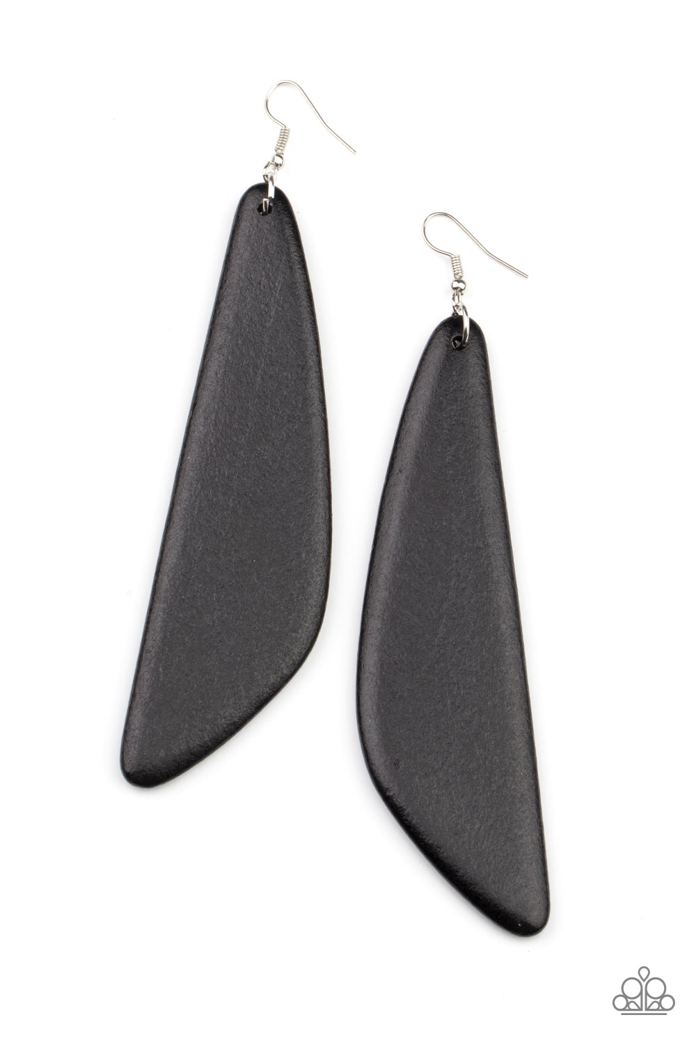 Paparazzi Scuba Dream - Black Wooden Earrings 