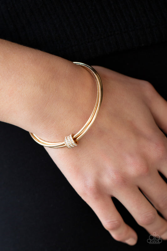 Paparazzi Roll Out The Rhinestones  - Gold Bracelet 