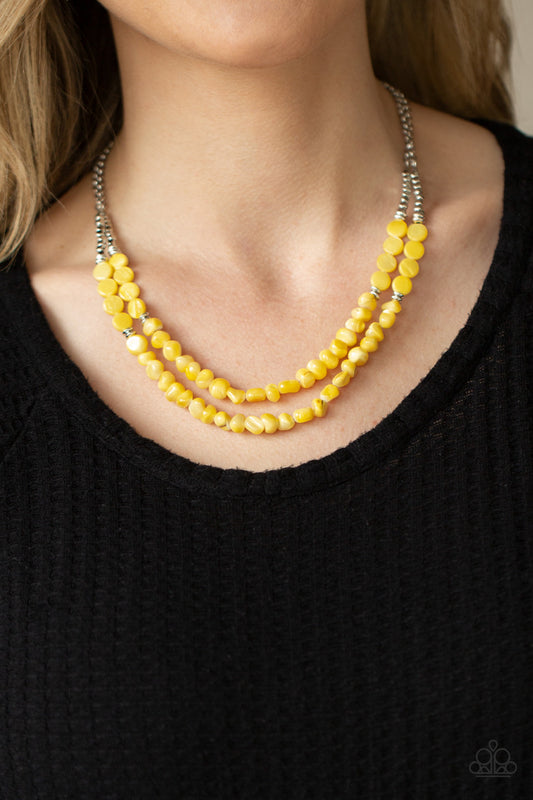 Paparazzi Staycation Status - Yellow Necklace 