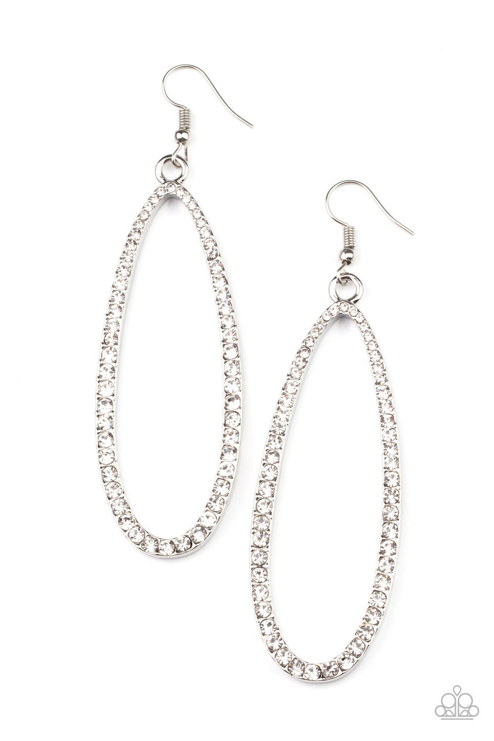 Dazzling Decorum - White Earrings 