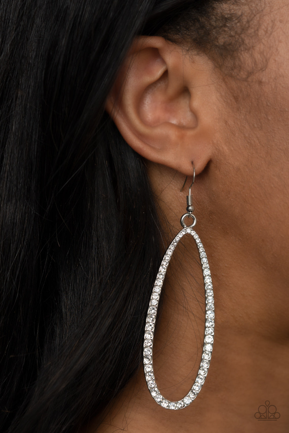 Dazzling Decorum - White Earrings 