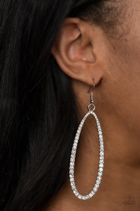 Dazzling Decorum - White Earrings 