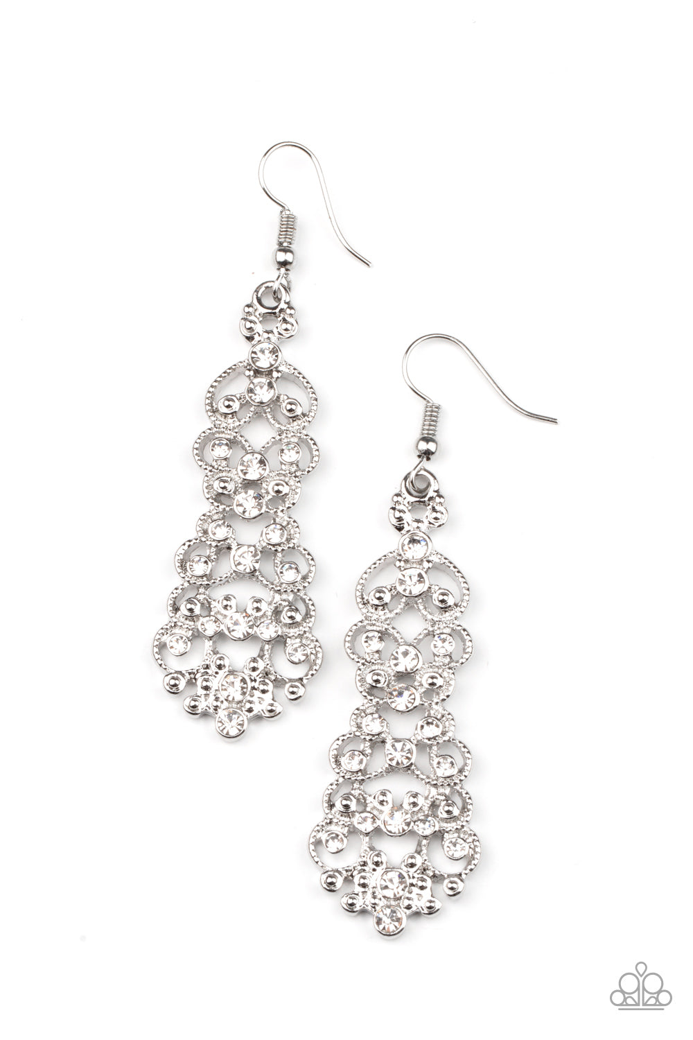 Paparazzi Diva Decorum - White Earrings 