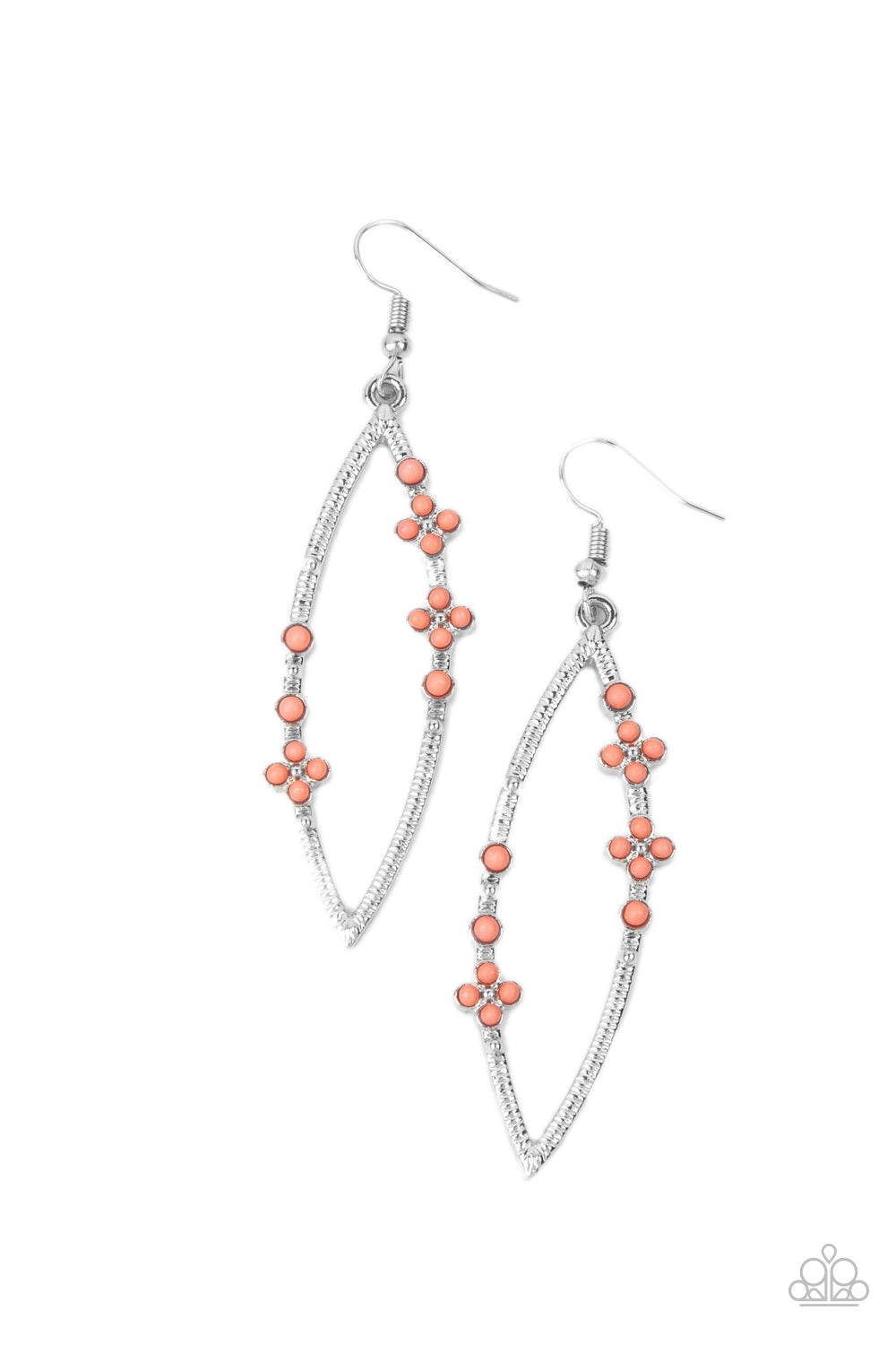 Flowery Finesse - Orange Earrings