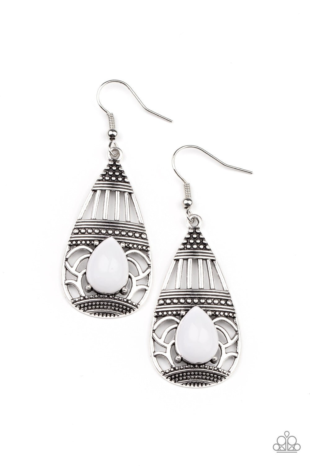 Paparazzi Eastern Essence - White Earrings 