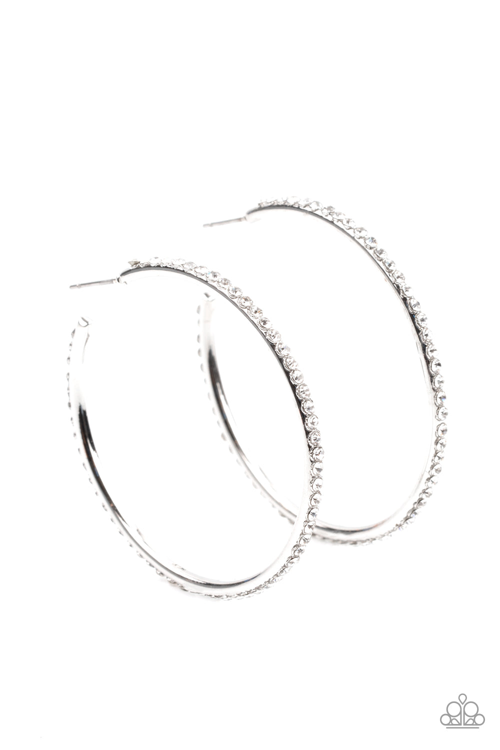 Paparazzi By Popular Vote - White Hoop Earrings 