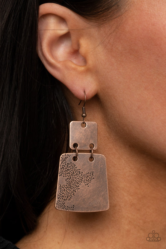 Tagging Along - Copper Earrings 