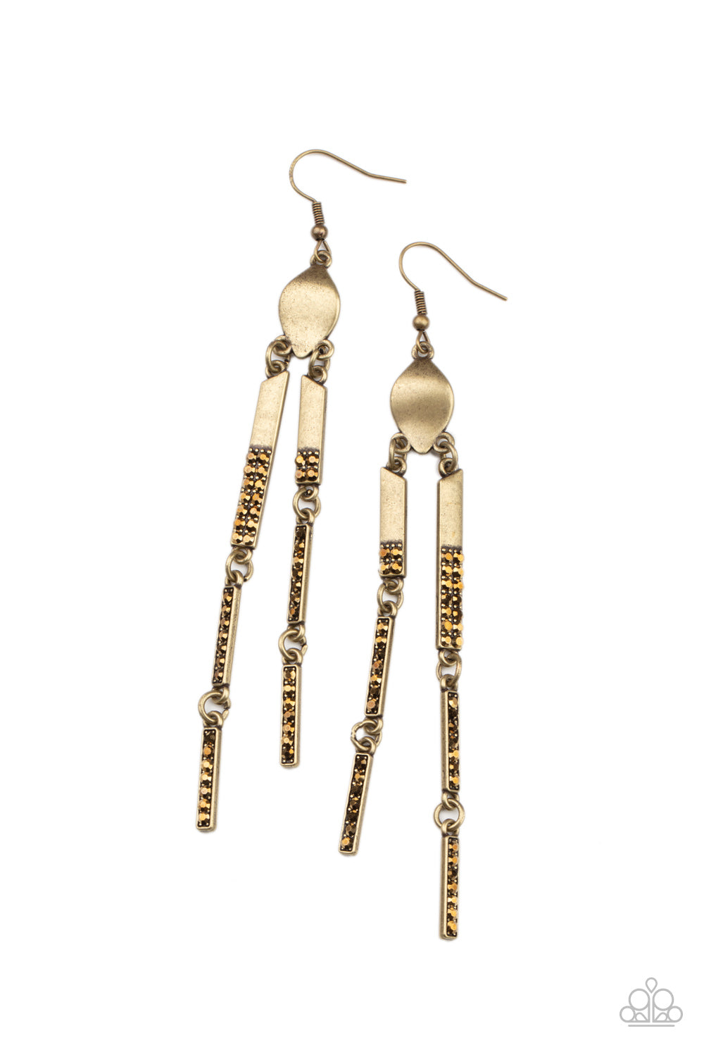 Paparazzi Defined Dazzle - Brass Earrings 