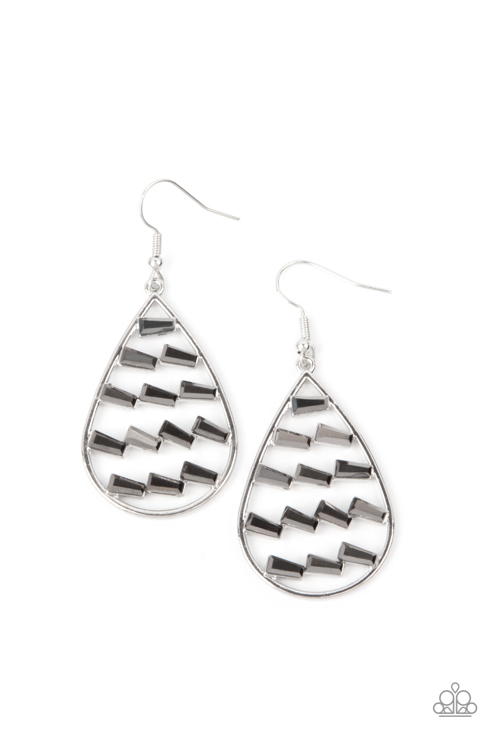 Glitzy Grit - Silver Earrings 