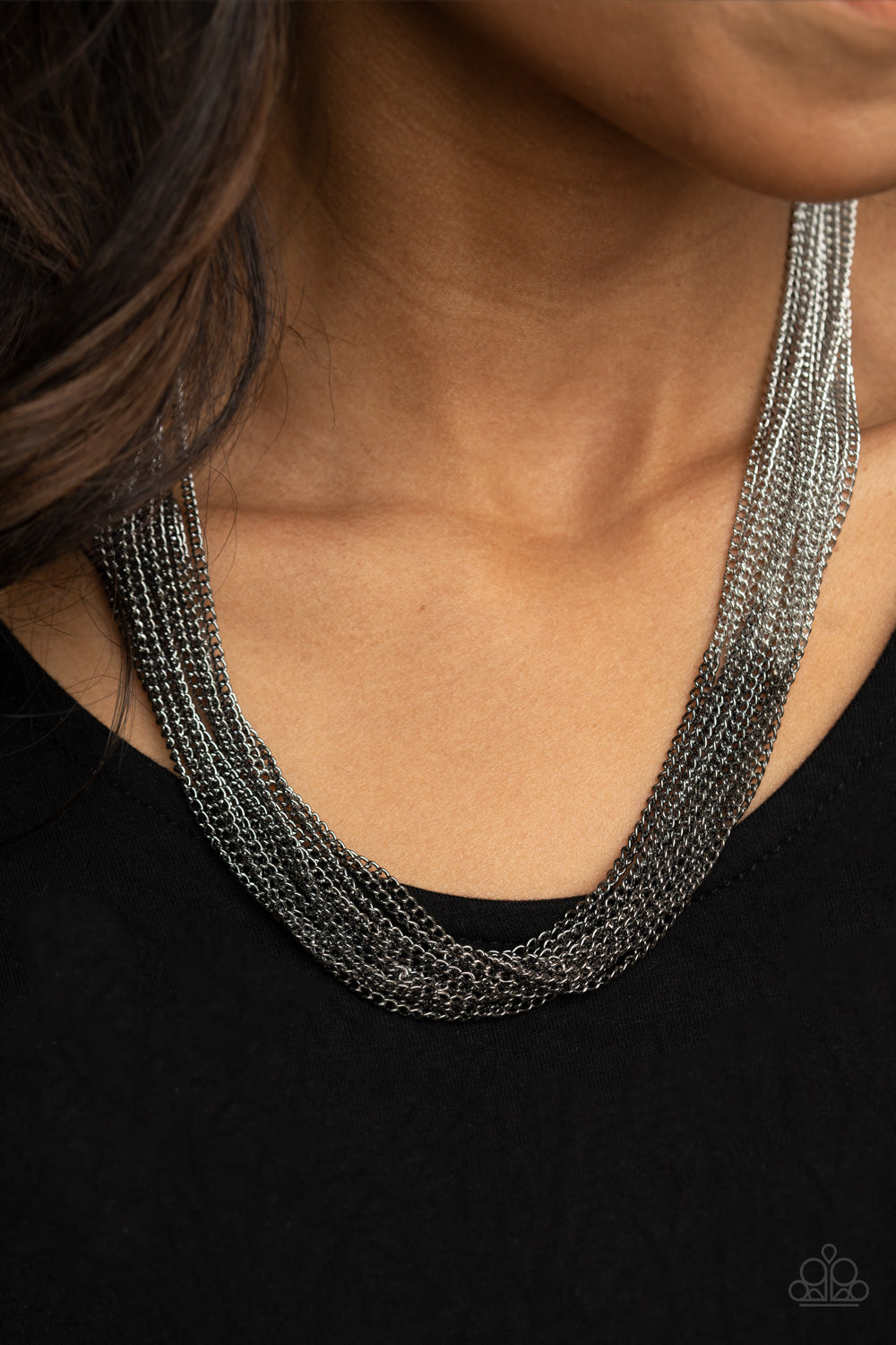 Paparazzi Metallic Merger - Black Necklace 