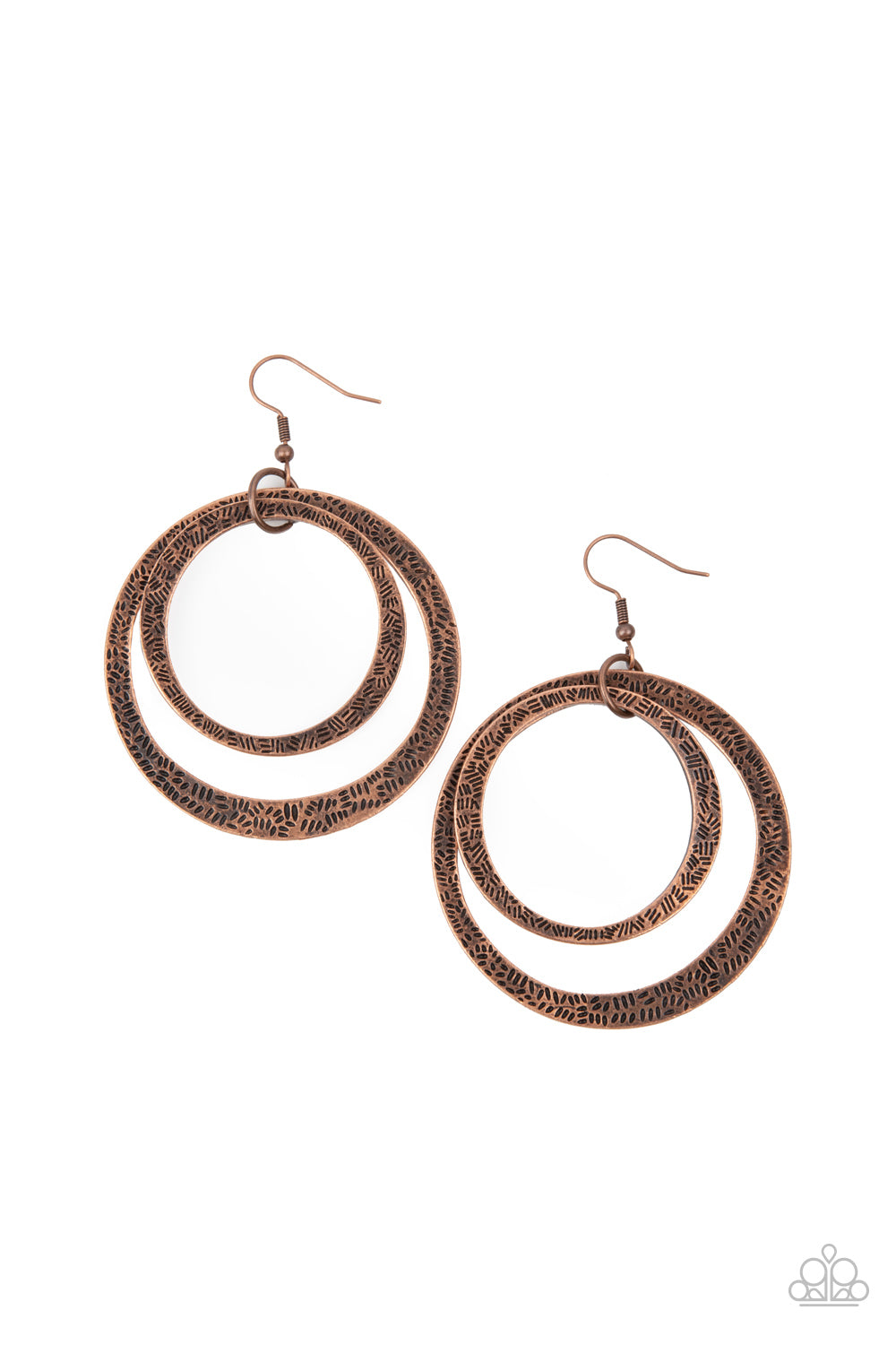 Paparazzi Rounded Out - Copper Earrings 